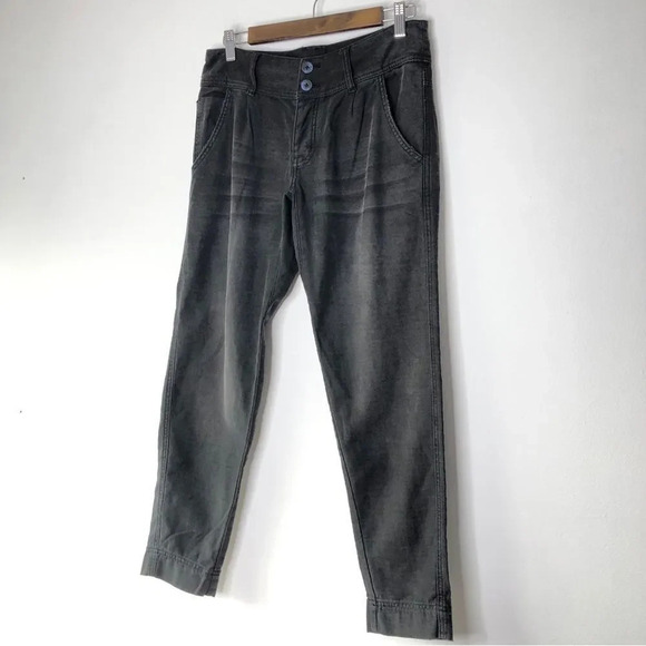 Free People Washed Out Black Button Fly Tapered Leg Pants - Picture 12 of 12